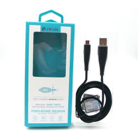 Devia USB Data kabl Fish 1 Micro 2.4A siva