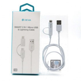 Smart 2in1 Devia Micro USB i Lightning Kabl